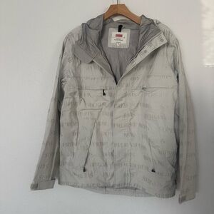 Supreme 3m reflective jacket White Jacket Zip Up Hooded Waterproof Taped Seam M
